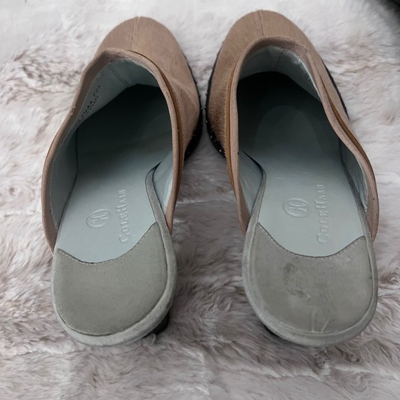 Cole Haan Tan Fur Studded closed Toe Block Heel Mule Sandals Women's Size 7.5AA - Picture 4 of 13